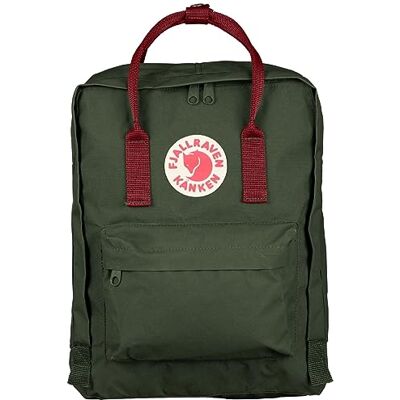 Fjällräven Kånken 23510-660-326 Unisex Backpack, Forest Green/Ox Red, 16 Litres Fjällräven Kånken 23510-660-326 Unisex Backpack, Forest Green/Ox Red, 16 Litres