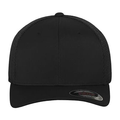Flexfit Flex fit Tactel Mesh Men's Hat Black black Size:S/M Flexfit Flex fit Tactel Mesh Men's Hat Black black Size:S/M