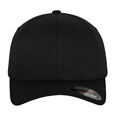 Flexfit Unisex Wooly Combed Baseball Cap, black Flexfit Unisex Wooly Combed Baseball Cap, black