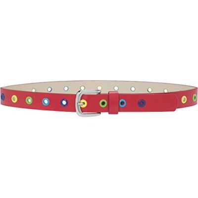 Playshoes Unisex Stylischer Kindergürtel mit bunten Ösen Belt, Red (rot), UK 34 (Manufacturer size: 60cm) Playshoes Unisex Stylischer Kindergürtel mit bunten Ösen Belt, Red (rot), UK 34 (Manufacturer size: 60cm)