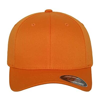 Flexfit Unisex Wooly Combed Baseball Cap, Orange, XS/S Flexfit Unisex Wooly Combed Baseball Cap, Orange, XS/S