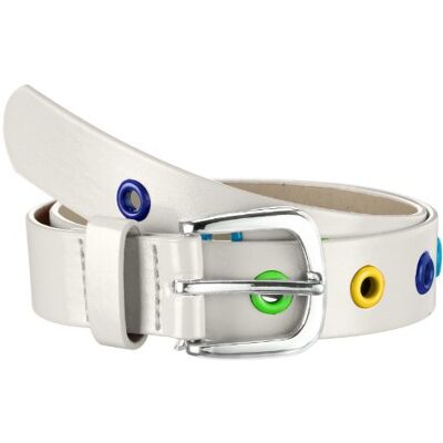 Playshoes Unisex Stylischer Kindergürtel mit bunten Ösen Belt, White (weiß), UK 44 (Manufacturer size: 70cm) Playshoes Unisex Stylischer Kindergürtel mit bunten Ösen Belt, White (weiß), UK 44 (Manufacturer size: 70cm)