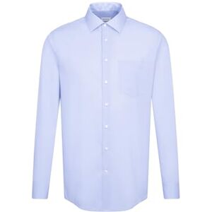 Seidensticker Men's Business Shirt, Non-Iron Shirt with Straight Cut, Regular Fit, Long Sleeves, Kent Collar, Chest Pocket, 100% Cotton (Regular Bügelfrei) Blue (Light Blue) plain, size: 43 Seidensticker Men's Business Shirt, Non-Iron Shirt with Straight Cut, Regular Fit, Long Sleeves, Kent Collar, Chest Pocket, 100% Cotton (Regular Bügelfrei) Blue (Light Blue) plain, size: 43