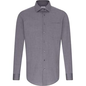 Seidensticker Men's Business Shirt, Non-Iron Shirt with Straight Cut, Regular Fit, Long Sleeves, Kent Collar, Chest Pocket, 100% Cotton Regular Fit 44 Seidensticker Men's Business Shirt, Non-Iron Shirt with Straight Cut, Regular Fit, Long Sleeves, Kent Collar, Chest Pocket, 100% Cotton Regular Fit 44
