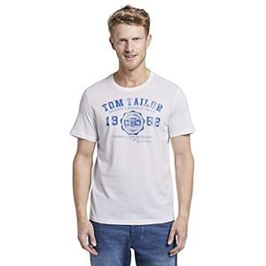TOM TAILOR men's logo print T-shirt., 20000 White, xl TOM TAILOR men's logo print T-shirt., 20000 White, xl