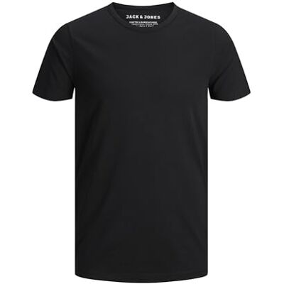 JACK & JONES Men’s Basic O-Neck Tee S/S Noos T-Shirt (Basic O-neck Tee S/S Noos) Black (Black C-N10) plain, size: 54 JACK & JONES Men’s Basic O-Neck Tee S/S Noos T-Shirt (Basic O-neck Tee S/S Noos) Black (Black C-N10) plain, size: 54
