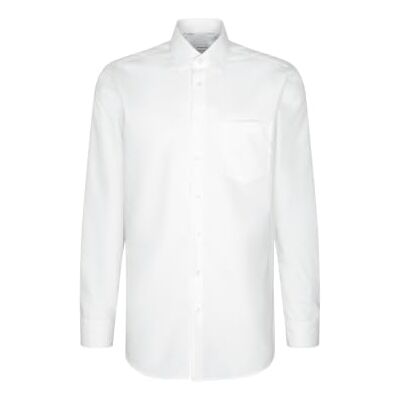 Seidensticker Men's Business Shirt, Non-Iron Shirt with Straight Cut, Regular Fit, Long Sleeves, Kent Collar, Chest Pocket, 100% Cotton (Regular Bügelfrei) White (01 white) plain, size: 54 Seidensticker Men's Business Shirt, Non-Iron Shirt with Straight Cut, Regular Fit, Long Sleeves, Kent Collar, Chest Pocket, 100% Cotton (Regular Bügelfrei) White (01 white) plain, size: 54