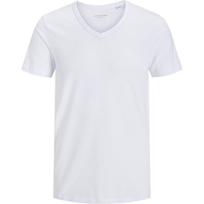 JACK & JONES Men's Basic V-Neck Tee S/S Noos T-Shirt (Basic V-neck Tee S/S Noos) Opt White plain, size: m JACK & JONES Men's Basic V-Neck Tee S/S Noos T-Shirt (Basic V-neck Tee S/S Noos) Opt White plain, size: m