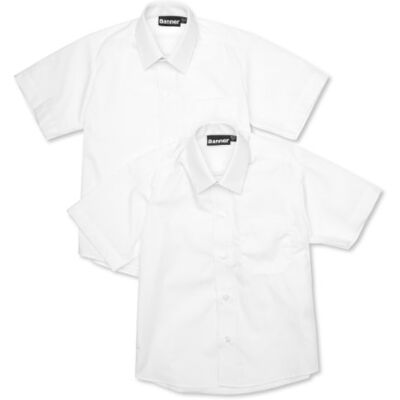 Banner Boy's Twin Pack B Short Sleeve School Shirt, White, 15" Collar Banner Boy's Twin Pack B Short Sleeve School Shirt, White, 15" Collar
