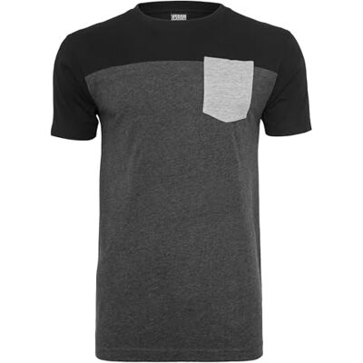Urban Classics Urban Classic Men's T-Shirt 3-Tone Pocket Tee Pyjama Bottoms, Multicoloured-Cha/Blk/Gry, L Urban Classics Urban Classic Men's T-Shirt 3-Tone Pocket Tee Pyjama Bottoms, Multicoloured-Cha/Blk/Gry, L