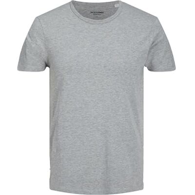 JACK & JONES Men’s Basic O-Neck Tee S/S Noos T-Shirt (Basic O-neck Tee S/S Noos) Grey (LIGHT GREY MELANGE JJ LIGHT GREY MELANGE) plain, size: 50 JACK & JONES Men’s Basic O-Neck Tee S/S Noos T-Shirt (Basic O-neck Tee S/S Noos) Grey (LIGHT GREY MELANGE JJ LIGHT GREY MELANGE) plain, size: 50