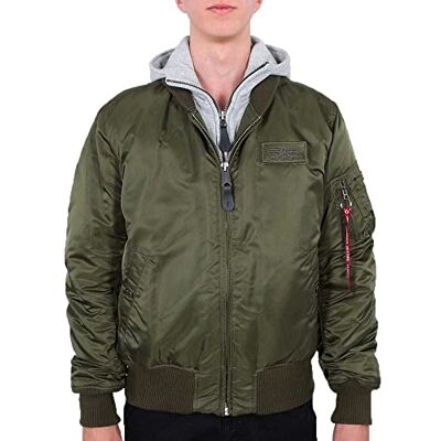 ALPHA INDUSTRIES Men’s Bomber Jacket (Ma-1 D-tec) Green (Dark Green 257), size: l ALPHA INDUSTRIES Men’s Bomber Jacket (Ma-1 D-tec) Green (Dark Green 257), size: l