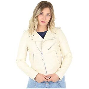 Schott NYC Women's Perfecto Biker Jacket without belt Long Sleeve Jacket, Off-White, Large Schott NYC Women's Perfecto Biker Jacket without belt Long Sleeve Jacket, Off-White, Large