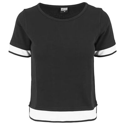 Urban Classics Urban Classic Women's Ladies Terry Mesh Tee T-Shirt, Multicolour (blk/wht), XS Urban Classics Urban Classic Women's Ladies Terry Mesh Tee T-Shirt, Multicolour (blk/wht), XS