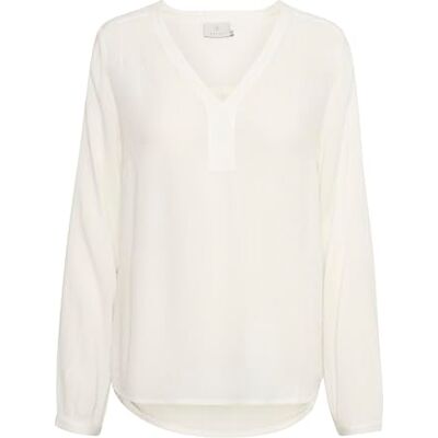 Kaffe Long Sleeve Blouse Amber Women's Blouse Amber Long Sleeve V Neck Casual Shirt, CHALK, 34 Kaffe Long Sleeve Blouse Amber Women's Blouse Amber Long Sleeve V Neck Casual Shirt, CHALK, 34