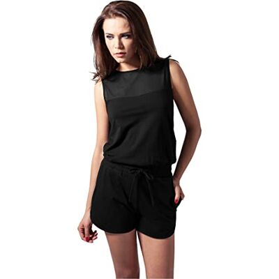 Urban Classics Urban Classic Women's Ladies Tech Mesh Hot Jumpsuit Schwarz (Black 7), 10 Urban Classics Urban Classic Women's Ladies Tech Mesh Hot Jumpsuit Schwarz (Black 7), 10