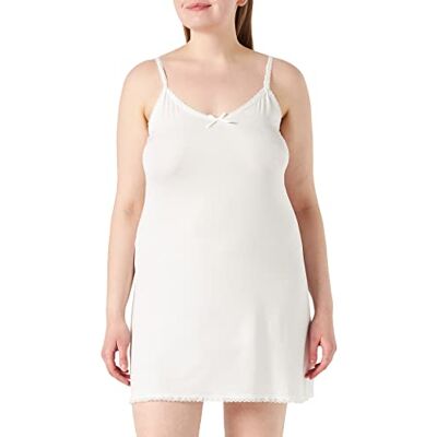 Cream Jersey Dress Lise Women's Jersey Dress Underdress with Spaghetti Straps Nightdress, CHALK Cream Jersey Dress Lise Women's Jersey Dress Underdress with Spaghetti Straps Nightdress, CHALK