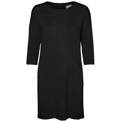 VERO MODA Female Knitted Dress, 3/4 Sleeves (Vmglory Vipe Aura 3/4 Dress Noos) Black (Black Black), size: XS VERO MODA Female Knitted Dress, 3/4 Sleeves (Vmglory Vipe Aura 3/4 Dress Noos) Black (Black Black), size: XS