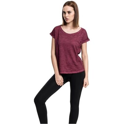 Urban Classics Women's Short Sleeve T-Shirt, Red Rot (burgundy 606), Large Urban Classics Women's Short Sleeve T-Shirt, Red Rot (burgundy 606), Large