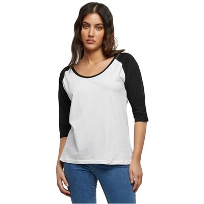 Urban Classics Women's Ladies 3/4 Contrast Raglan Tee, Multicolored (Wht/Blk 224), 10 (Manufacturer Size: S) Urban Classics Women's Ladies 3/4 Contrast Raglan Tee, Multicolored (Wht/Blk 224), 10 (Manufacturer Size: S)