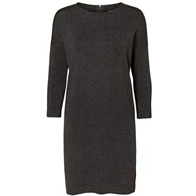 VERO MODA Female Knitted Dress, 3/4 Sleeves (Vmglory Vipe Aura 3/4 Dress Noos) Grey (dark grey blend), size: XS VERO MODA Female Knitted Dress, 3/4 Sleeves (Vmglory Vipe Aura 3/4 Dress Noos) Grey (dark grey blend), size: XS