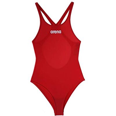 ARENA Girls' Solid Pro Swimming Costume, Red/White, 8-9-Inch ARENA Girls' Solid Pro Swimming Costume, Red/White, 8-9-Inch