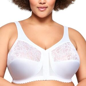 Glamorise Women's MagicLift Front-Fastening Support Bra (Magiclift-vorderverschluss-bh) White (white) plain Blickdicht, size: 130D Glamorise Women's MagicLift Front-Fastening Support Bra (Magiclift-vorderverschluss-bh) White (white) plain Blickdicht, size: 130D