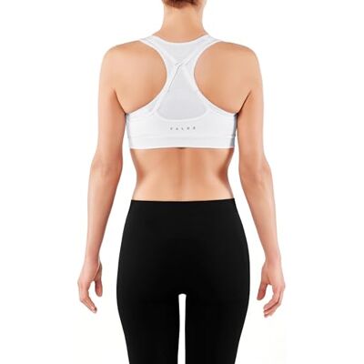 FALKE ESS Women Cross Back Medium Support sports bra, Size XS, White, polyamide mix Sweat wicking, fast drying FALKE ESS Women Cross Back Medium Support sports bra, Size XS, White, polyamide mix Sweat wicking, fast drying