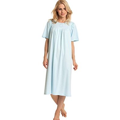 Calida Women's 3/4 sleeve Nightie Blue Blau (hellblau 700) 28 Calida Women's 3/4 sleeve Nightie Blue Blau (hellblau 700) 28