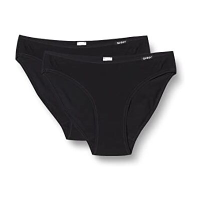 Skiny Women's Advantage Cotton Rio Briefs (Pack of 2) (Advantage Cotton Rio Slip) Black (BLACK 7665) Plain, size: 38 Skiny Women's Advantage Cotton Rio Briefs (Pack of 2) (Advantage Cotton Rio Slip) Black (BLACK 7665) Plain, size: 38