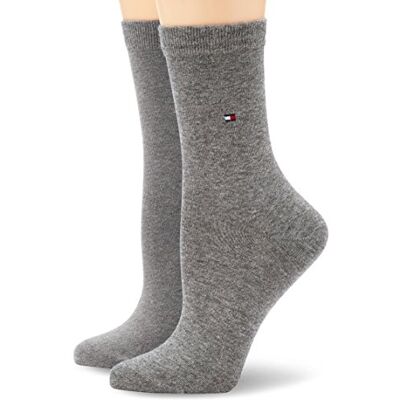 Tommy Hilfiger Women's Casual Socks (Pack of 2) (Socks Casual Socks) Middle grey (middle grey blend) Blickdicht, size: 35-38 Tommy Hilfiger Women's Casual Socks (Pack of 2) (Socks Casual Socks) Middle grey (middle grey blend) Blickdicht, size: 35-38