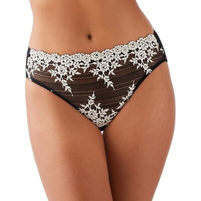 Wacoal Women's Embrace Lace Hi-Cut Brief Panty, Black, L Wacoal Women's Embrace Lace Hi-Cut Brief Panty, Black, L