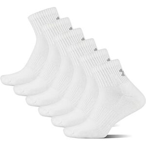 Under Armour Men's Ua Charged Cotton 2 Quarter (Pack of 6), White, MD Under Armour Men's Ua Charged Cotton 2 Quarter (Pack of 6), White, MD