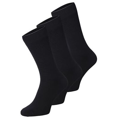 JACK & JONES Jack and Jones Men's 3-Pack Cotton Fipo Calf Socks, Black, One Size JACK & JONES Jack and Jones Men's 3-Pack Cotton Fipo Calf Socks, Black, One Size