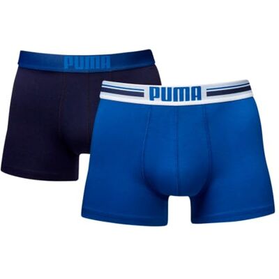 PUMA Men's Boxer Shorts Bodywear Placed Logo Pack of 2, blue, s PUMA Men's Boxer Shorts Bodywear Placed Logo Pack of 2, blue, s