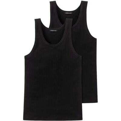 Schiesser Pack of 2 Men's Tank Top 103401 Black Medium Schiesser Pack of 2 Men's Tank Top 103401 Black Medium