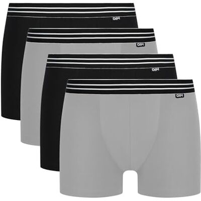 DIM Men's Eco Swim Trunks, Multicolour Noir/Gris 03n, XX-Large (size: 6) Pack of 4 DIM Men's Eco Swim Trunks, Multicolour Noir/Gris 03n, XX-Large (size: 6) Pack of 4