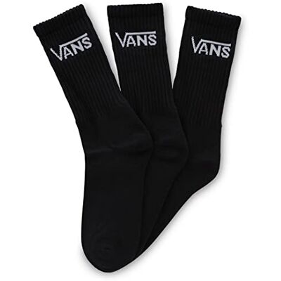 Vans Men's Classic Crew 3 Pack Calf Socks, Black, UK 8.5-12 Vans Men's Classic Crew 3 Pack Calf Socks, Black, UK 8.5-12
