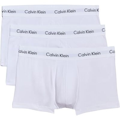 Calvin Men's Low-Rise Trunk, White Calvin Men's Low-Rise Trunk, White