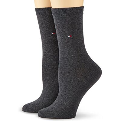 Tommy Hilfiger Women's Casual Socks (Pack of 2) (Socks Casual Socks) Anthracite Mixture Blickdicht, size: 35-38 Tommy Hilfiger Women's Casual Socks (Pack of 2) (Socks Casual Socks) Anthracite Mixture Blickdicht, size: 35-38