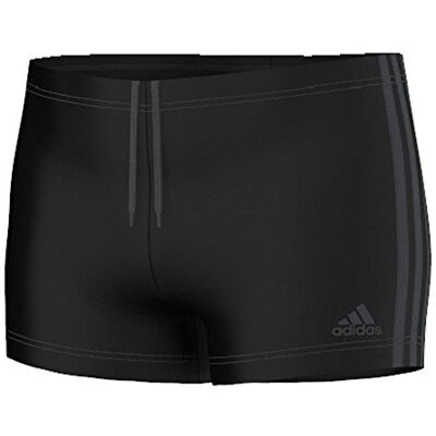 adidas Men's 3 Stripes Boxer Swimming Trunks, Black/White, L-XL adidas Men's 3 Stripes Boxer Swimming Trunks, Black/White, L-XL