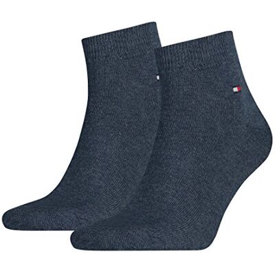 Tommy Hilfiger Men's TH Men's Quarter 2P Sneaker Socks 2 Pairs (Th Men Quarter 2p) Blue (Jeans 356) Plain, size: 39-42 Tommy Hilfiger Men's TH Men's Quarter 2P Sneaker Socks 2 Pairs (Th Men Quarter 2p) Blue (Jeans 356) Plain, size: 39-42
