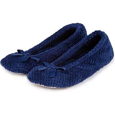 Isotoner Popcorn Ballet, Women Open Back Slippers, Blue (Navy), S UK (36/37 EU) Isotoner Popcorn Ballet, Women Open Back Slippers, Blue (Navy), S UK (36/37 EU)