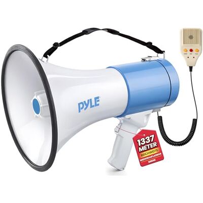 Pyle PMP59IR 50 W Professional Rechargeable Lithium Battery Megaphone for MP3 and iPod Players Pyle PMP59IR 50 W Professional Rechargeable Lithium Battery Megaphone for MP3 and iPod Players