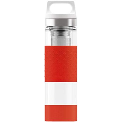 Sigg Hot & Cold Glass, Double-Walled Insulated Glass Drinking Bottle with Silicone Protection, 0.4 L, BPA-Free Sigg Hot & Cold Glass, Double-Walled Insulated Glass Drinking Bottle with Silicone Protection, 0.4 L, BPA-Free