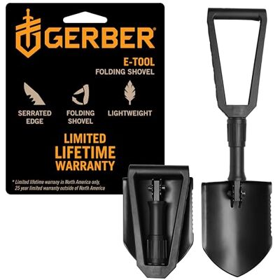 Gerber Folding Shovel with Partially Serrated Edge, Multifunctional Gerber Folding Shovel with Partially Serrated Edge, Multifunctional