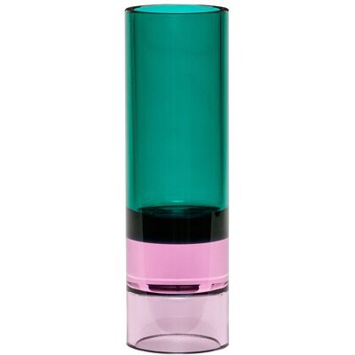 Hübsch Astra Telysholder/vase Grønn/rosa Hübsch Astra Telysholder/vase Grønn/rosa