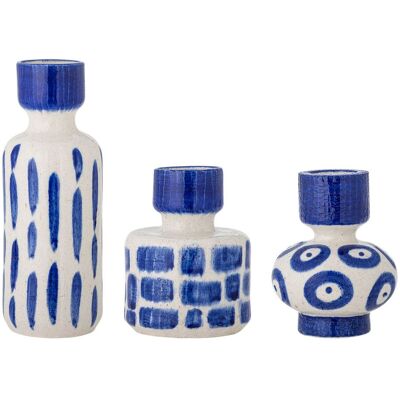 Bloomingville Romane Vase 3 Stk Blå Bloomingville Romane Vase 3 Stk Blå