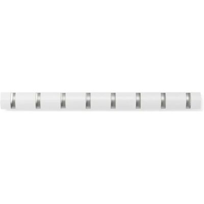 Umbra Flip 8 Knaggrekke Hvit Nikkel Umbra Flip 8 Knaggrekke Hvit Nikkel