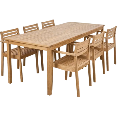 Cinas Rosenholm Hagesett Bord Og 6 Stoler Teak Cinas Rosenholm Hagesett Bord Og 6 Stoler Teak